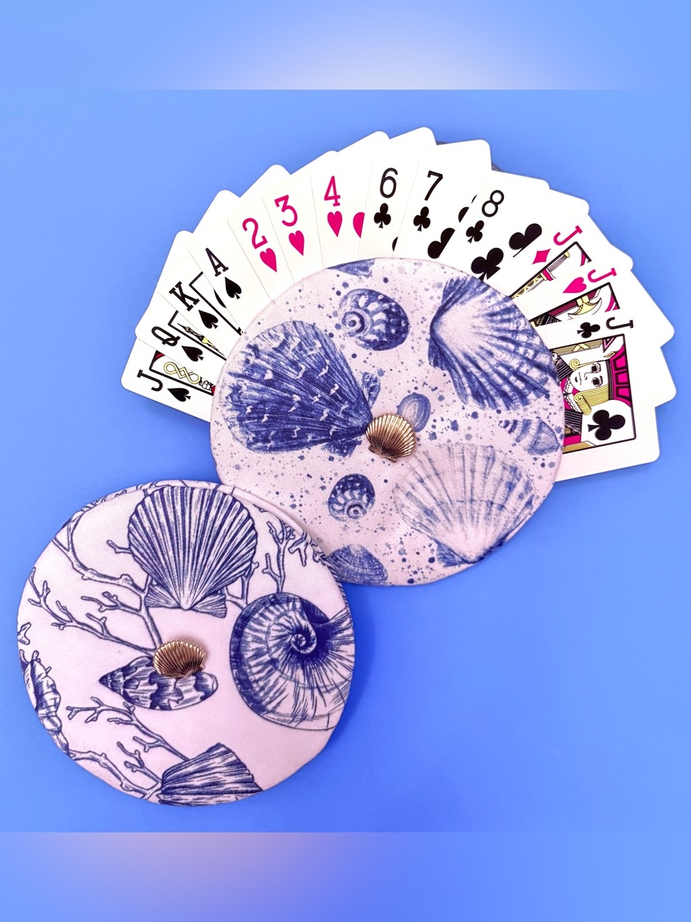 Set of 2 Helping Hands Card Holders For Card Players Shell Fabric